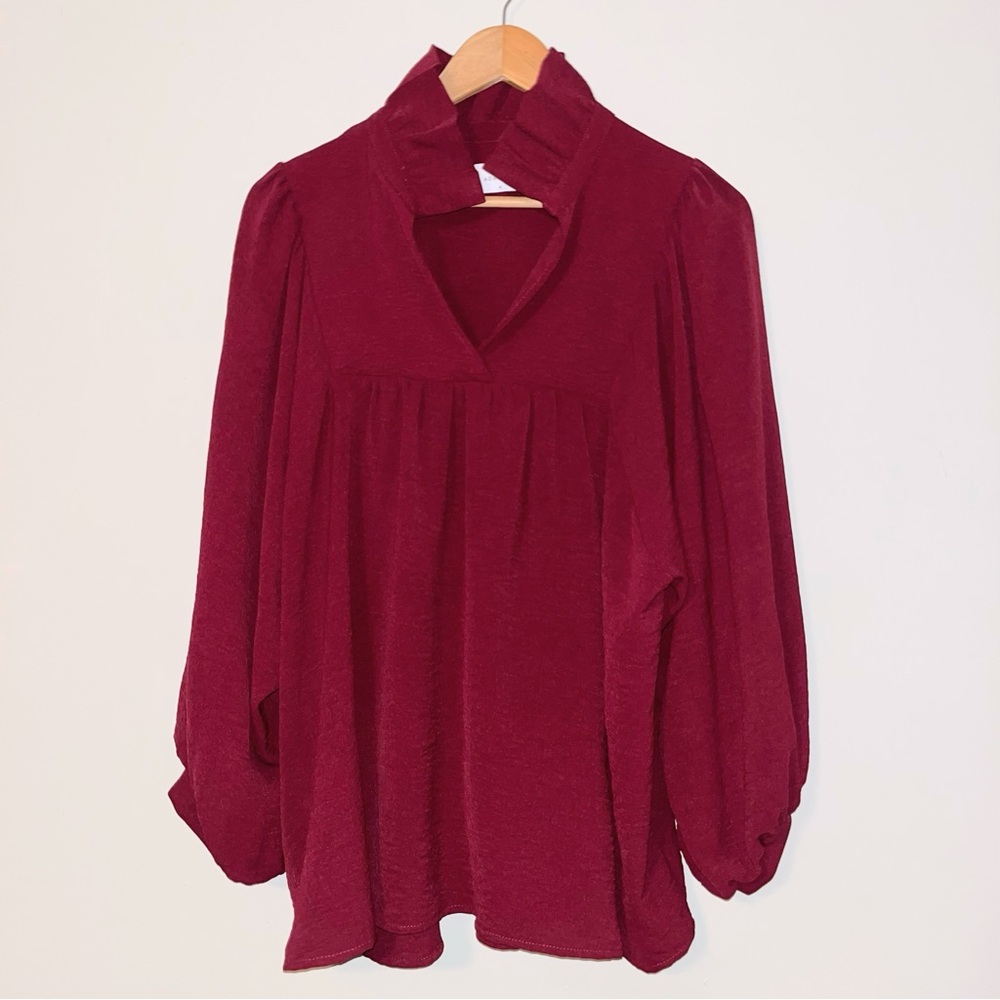 Adrienne Deep Red Women's Blouse
